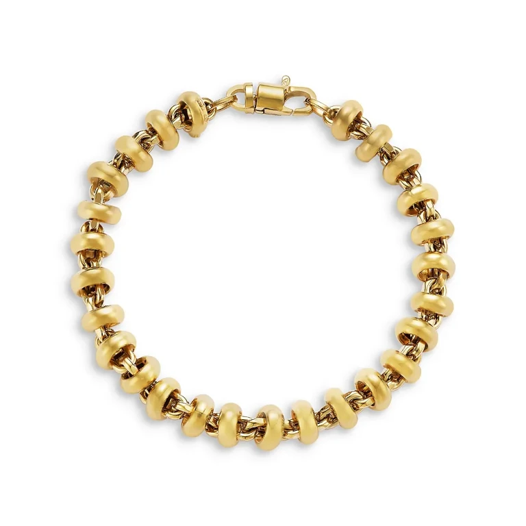Bead Link Bracelet in 14K Yellow Gold
