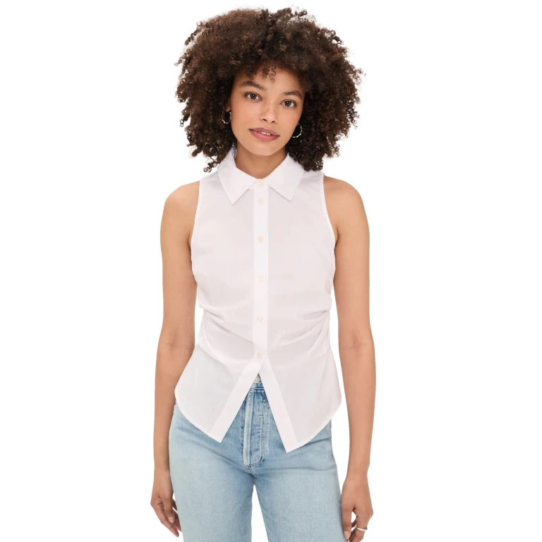 Tanya Taylor Hannah Top Optic White 6