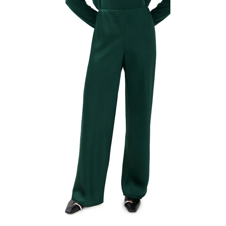 Vince High Waist Fluid Satin Bias Pants Juniper XL