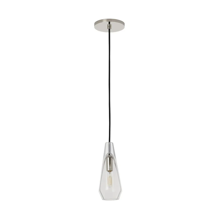 Polished Nickel One Light Pendant from the Lustra Collection
