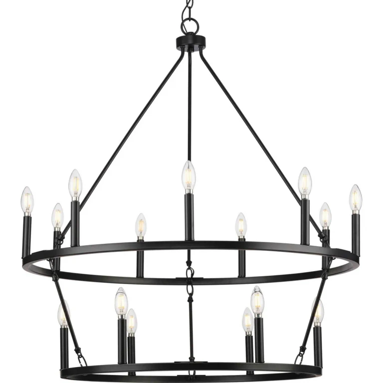 Matte Black 15 Light Chandelier from the Gilliam Collection