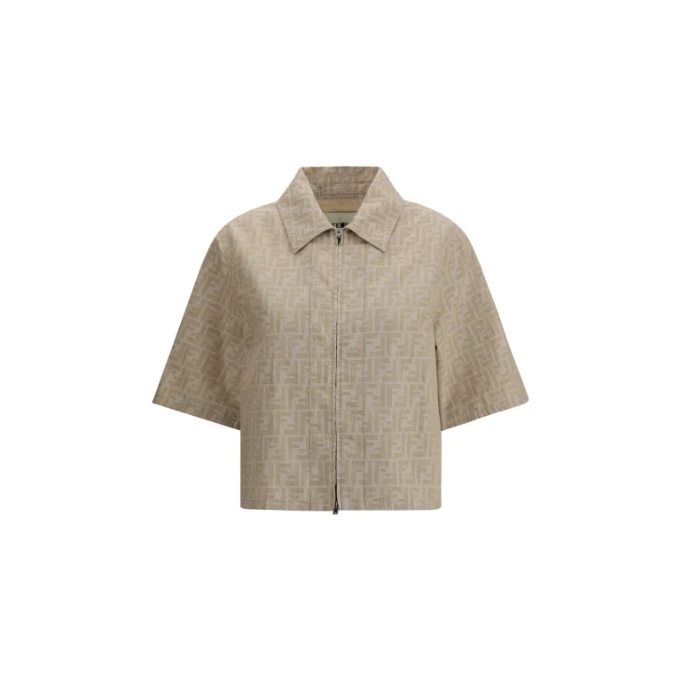 Fendi Chambray Cropped Jacket