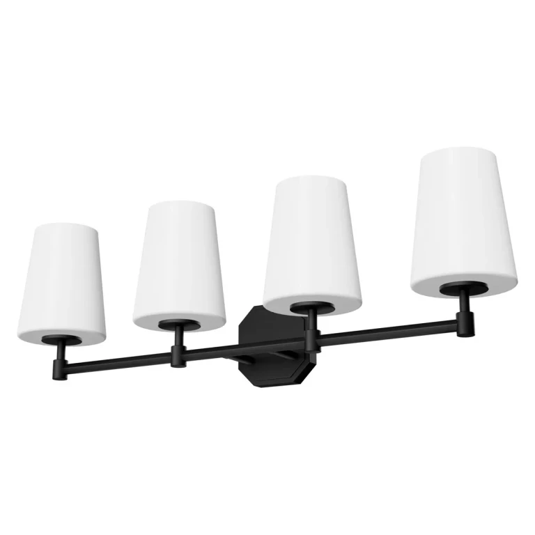 Matte Black Bathroom Vanity Light from the Nolita Collection