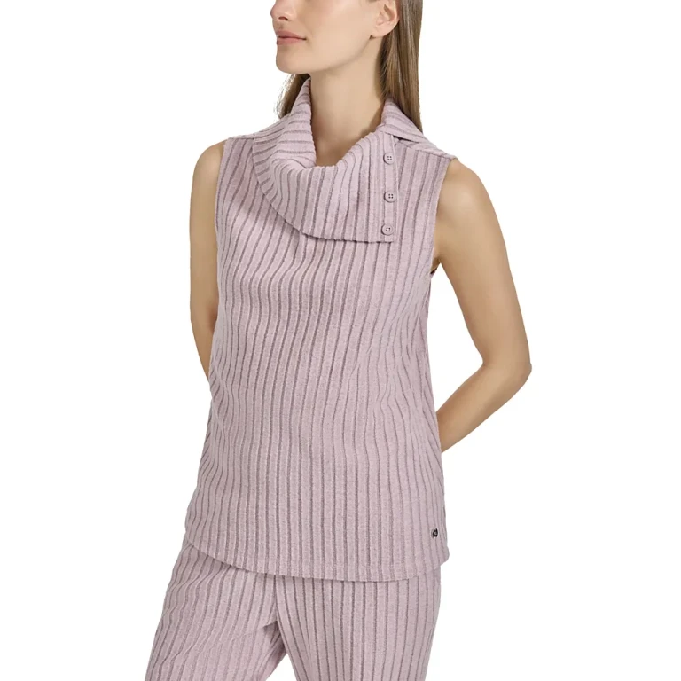 Marc New York Heather Rib Funnel Neck Vest