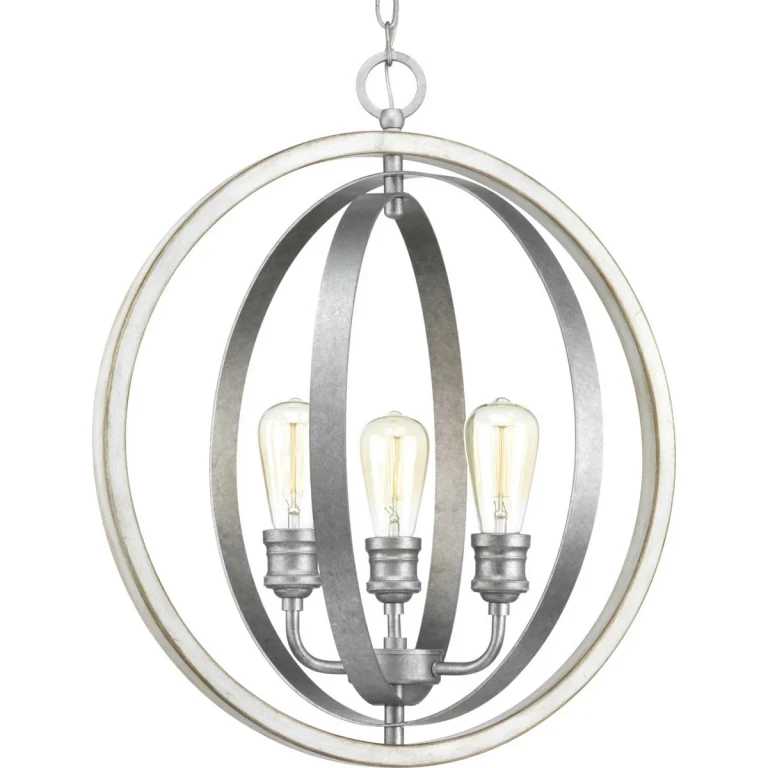 Galvanized Finish Three Light Pendant from the Conestee Collection