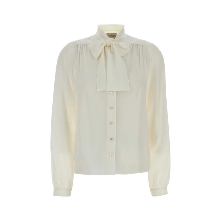 Ivory Crepe Shirt Avorio Silk Camicie - Women