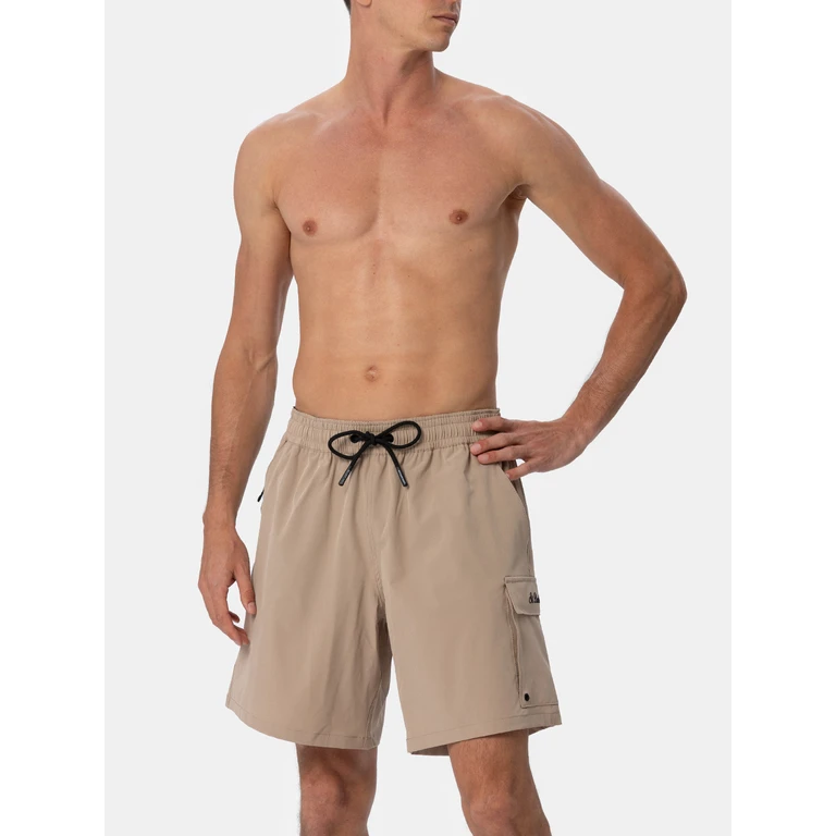 MC2 Saint Barth Beige Classic Stretch Comfort Travel Swim Shorts