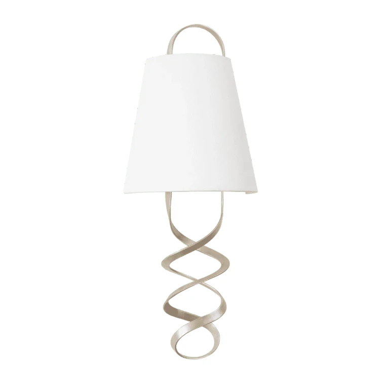 Warm Silver Leaf Two Light Wall Sconce from the Dota Collection