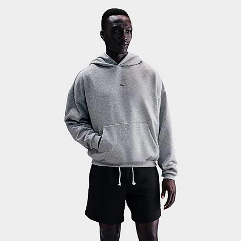 Nike Men's Standard Issue Therma-FIT Brushed Basketball Pullover Hoodie in Dark Grey Heather/Black Size: Small