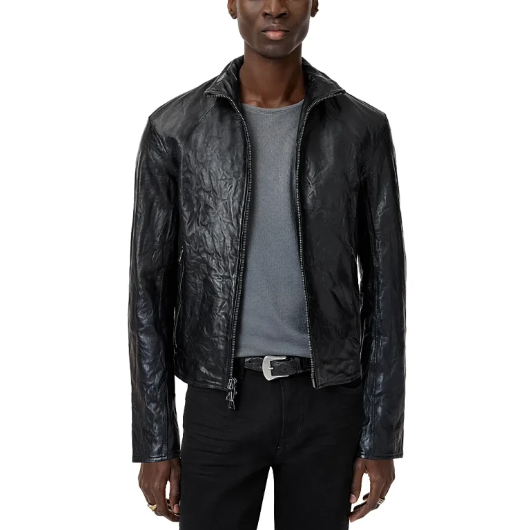 John Varvatos Ansel Crinkle Leather Jacket