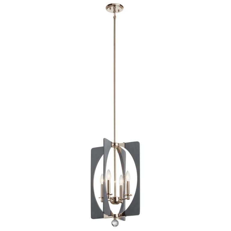 Alscar 4-Light Foyer Chandelier in Driftwood Grey