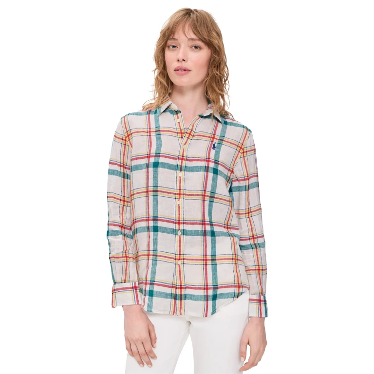 Polo Ralph Lauren Long Sleeved Button Down 2017 White/Teal/Red Multi XL