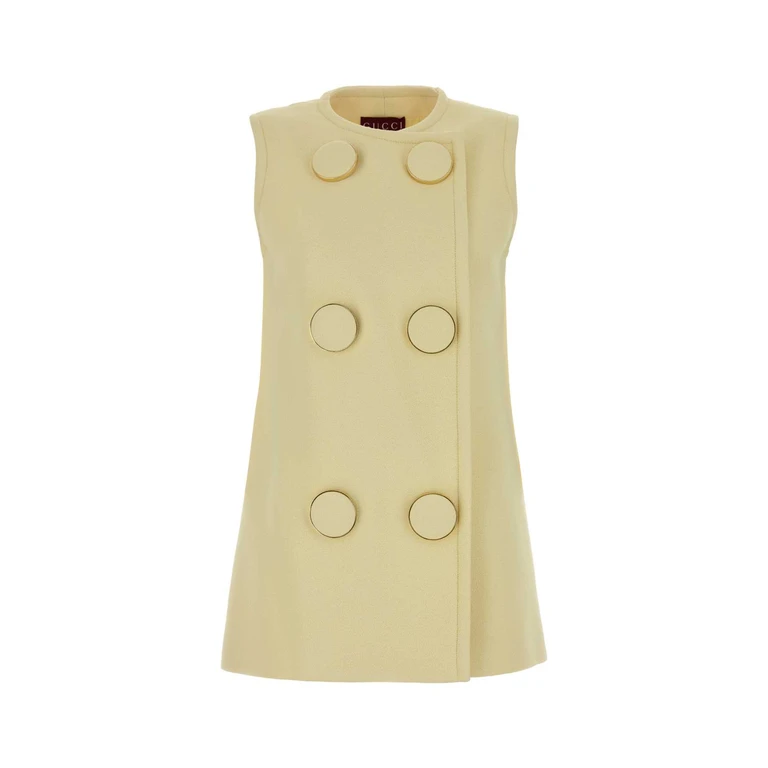 Gucci Pastel Yellow Jersey Vest Softyellow Giacche E Gilet - Women