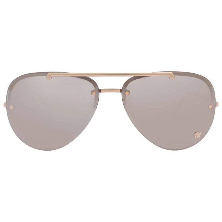 Versace Light Grey Silver Mirror Pilot Ladies Sunglasses VE2231 12526G 60