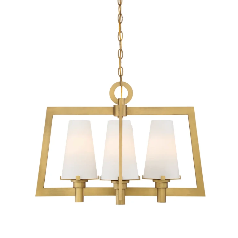 Vintage Gold Four Light Chandelier from the Hyde Park Collection