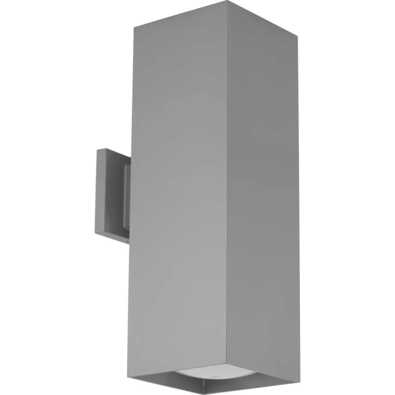 Metallic Gray LED Wall Lantern from the Led Squares Collection
