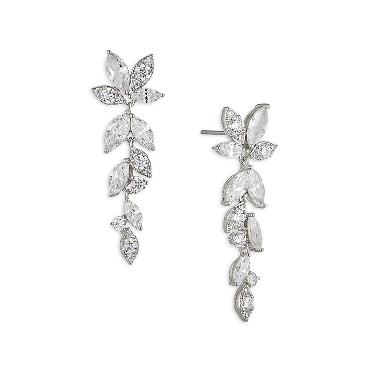 Nadri Wren Cubic Zirconia Cluster Linear Drop Earrings