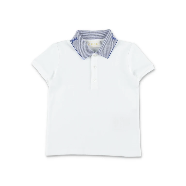 Gucci baby cotton polo shirt Optical White/blue T-shirt - Kids