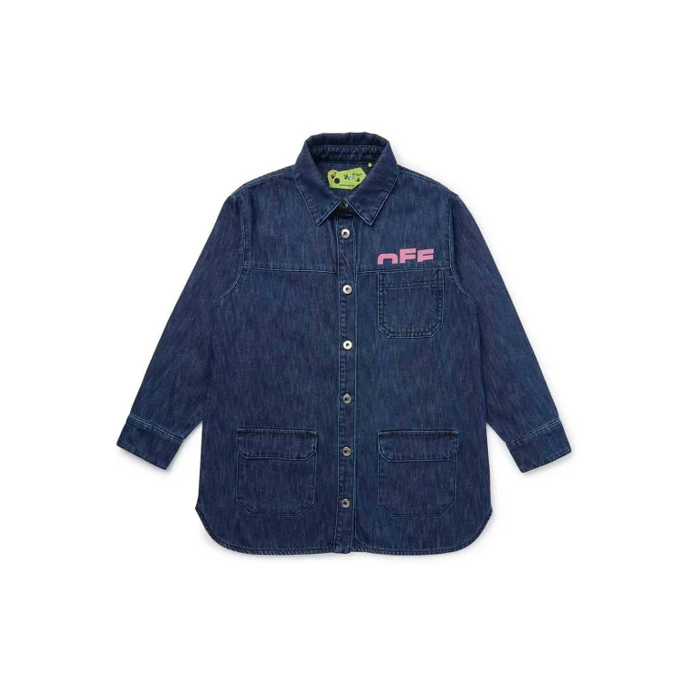 Off-White Robe Au Genou - Bleu