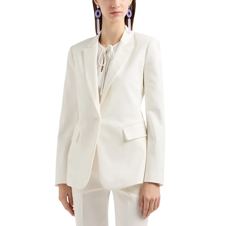 Emporio Armani Stretch Cotton Single Breasted Blazer