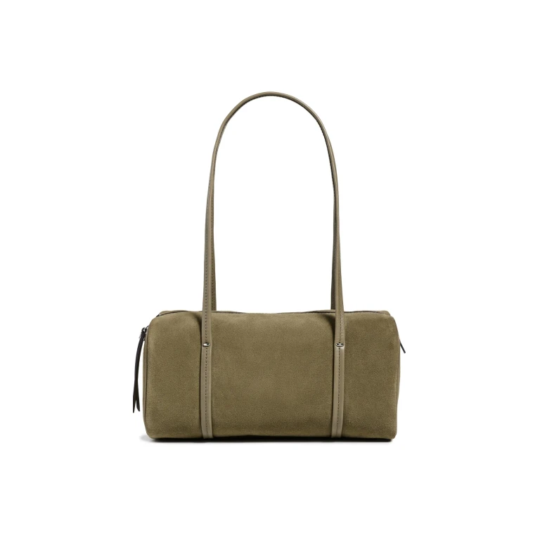 Madewell The Brioche Shoulder Bag in Suede Worn Olive One Size