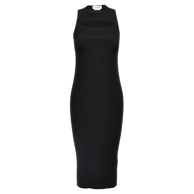 Alexander McQueen Black Viscose Midi Dress - Women