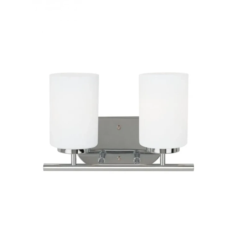 Chrome Two Light Wall Bath from the Oslo Collection