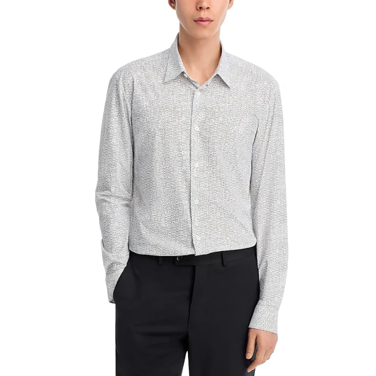 Boss Roan Slim Fit Stretch Button-Front Shirt