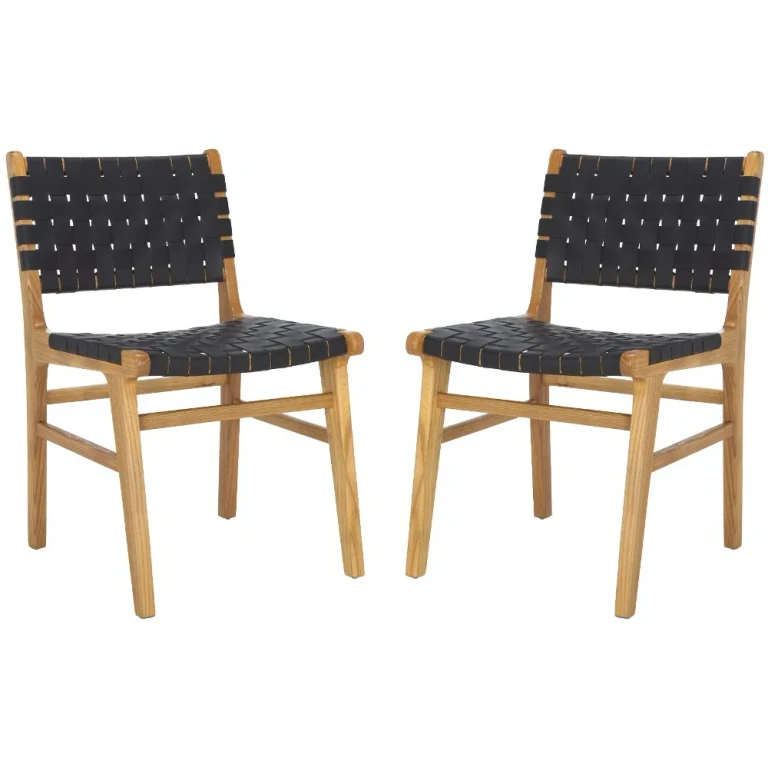 Taika Brown Leather Dining Chairs - Set of 2