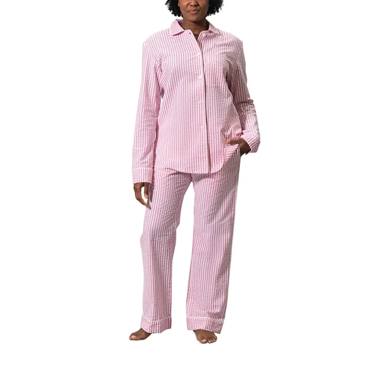 Matouk Matteo Striped Seersucker Pajama Set