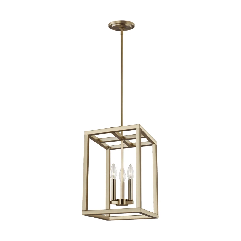 Moffet Street 3-Light Foyer Light in Satin Brass
