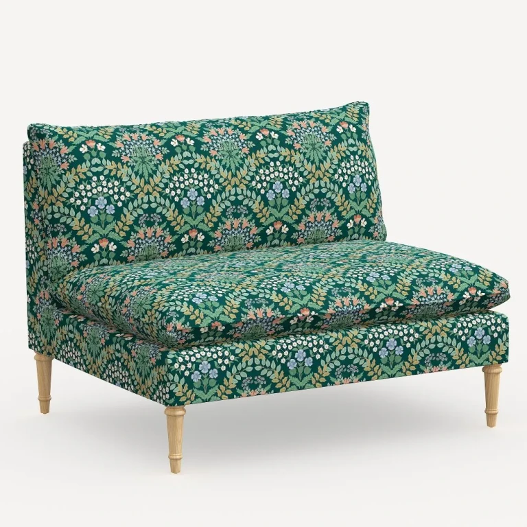 Louie Emerald Green Armless Loveseat
