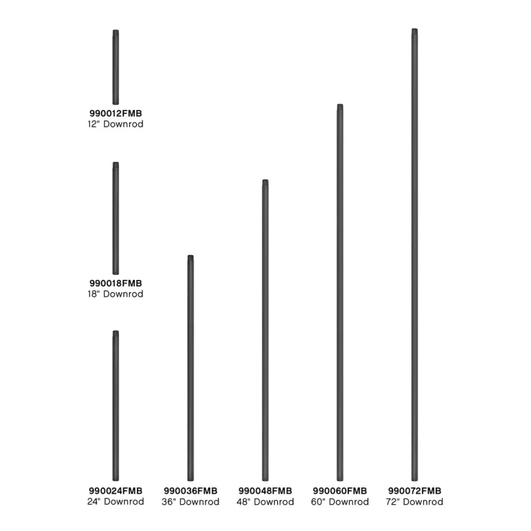 36" Downrod in Matte Black