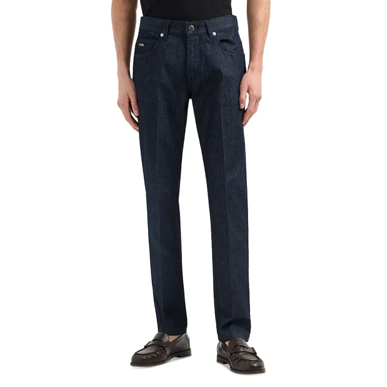Emporio Armani Regular Fit Lightweight Jeans in Blue Denim