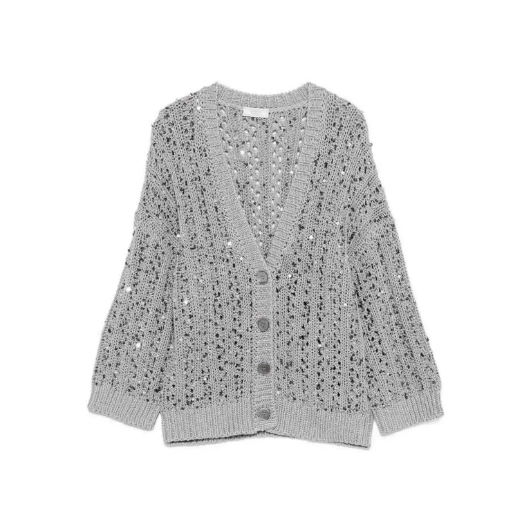 Peserico Pull Col Rond - Gris Clair