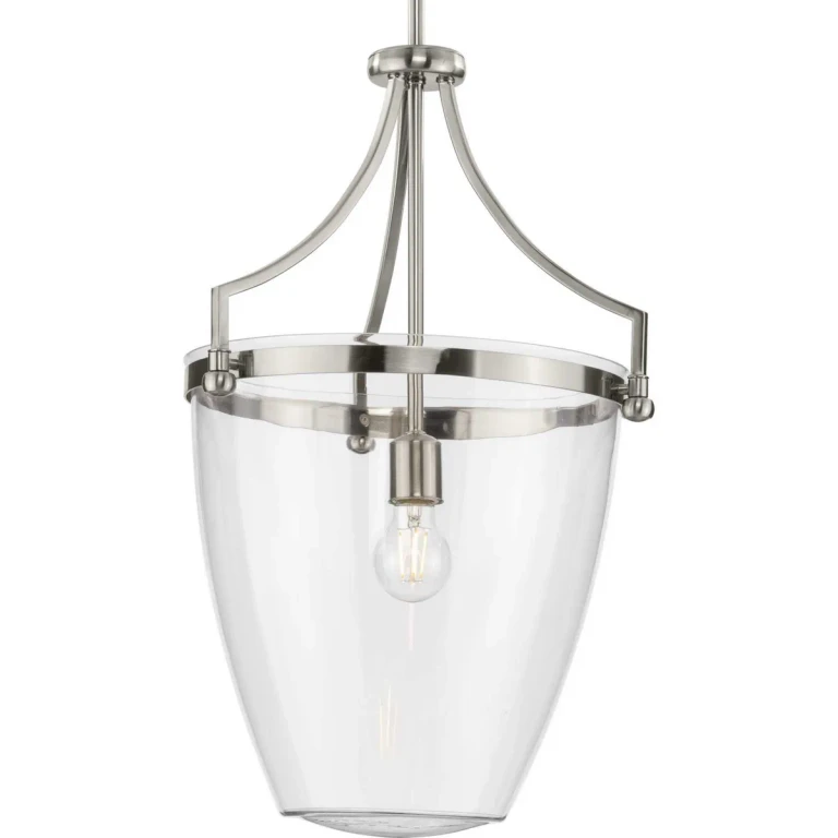 Brushed Nickel One Light Pendant from the Parkhurst Collection