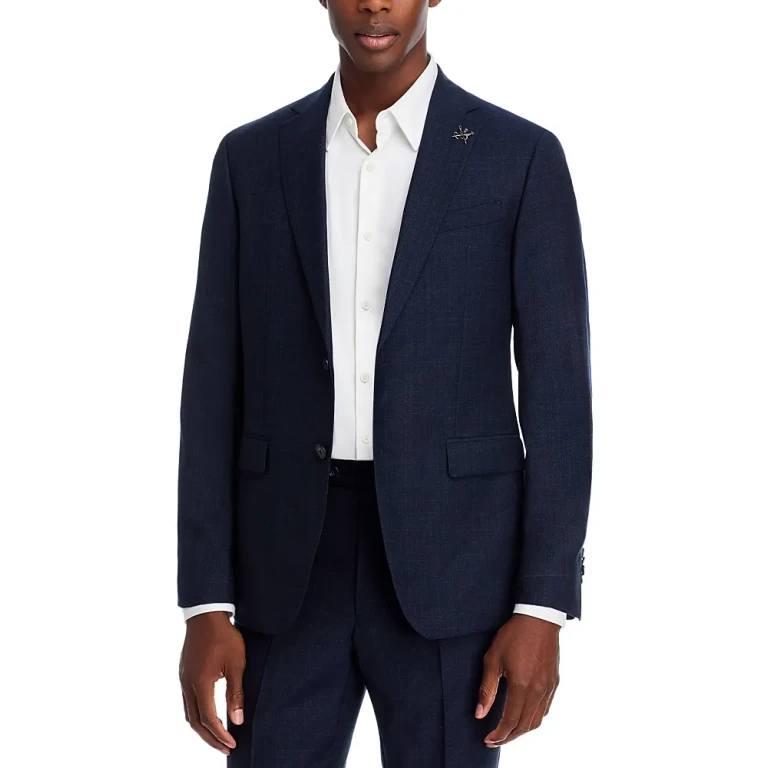 John Varvatos Star Usa Crepe Melange Solid Slim Fit Suit Jacket
