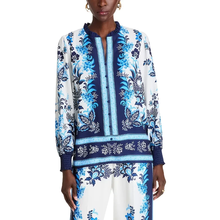 T Tahari Printed Blouse