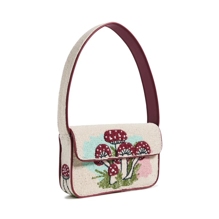 STAUD Tommy Beaded Bag Mushroom Tea One Size