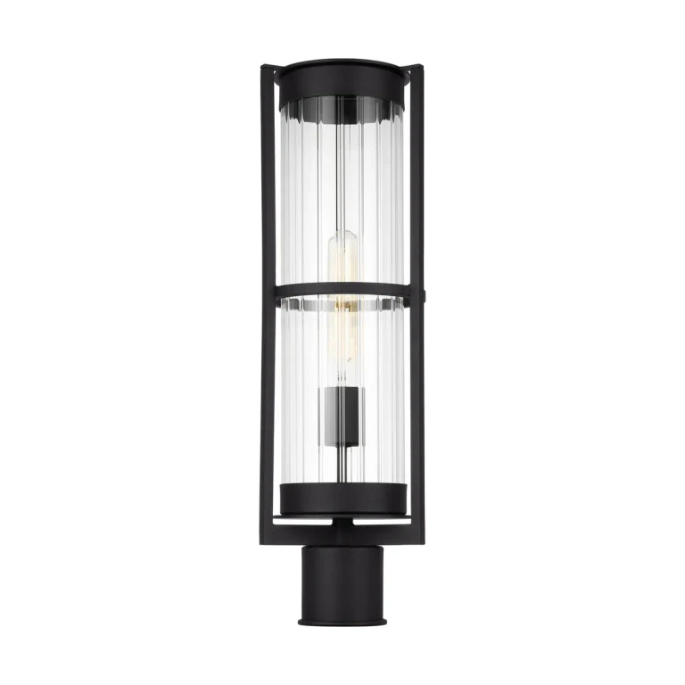 Black One Light Outdoor Post Lantern from the Alcona Collection