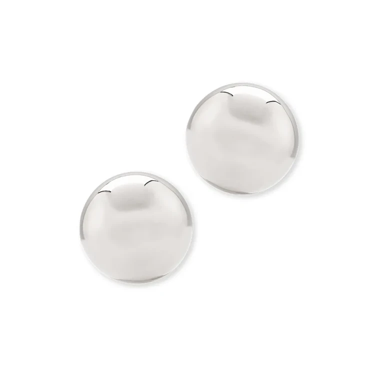 Small Ball Stud Earrings in 14K White Gold