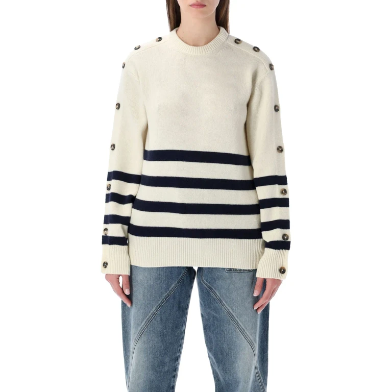 J. W. Anderson Jw Anderson Ivory Breton Jumper With Buttoned Sleeves