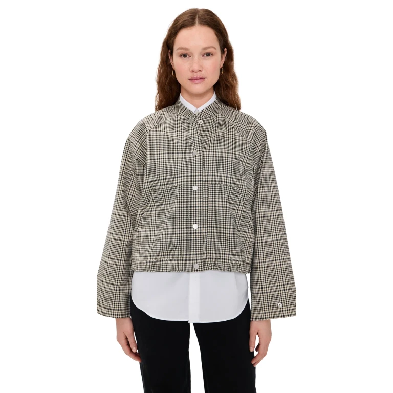 Barbour Leyburn Check Bomberjacke Prince of Wales/Bleached Olive