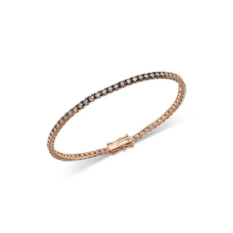 Champagne Diamond Tennis Bracelet in 14K Rose Gold, 3.0 tcw