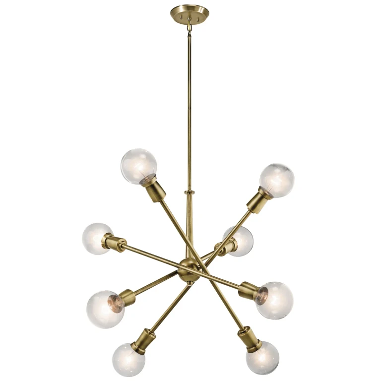 Armstrong 8-Light Chandelier in Natural Brass