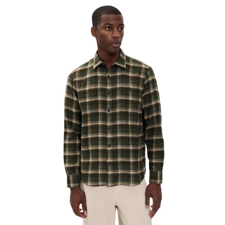 Faherty Nazare Flannel Garret Verde Plaid M