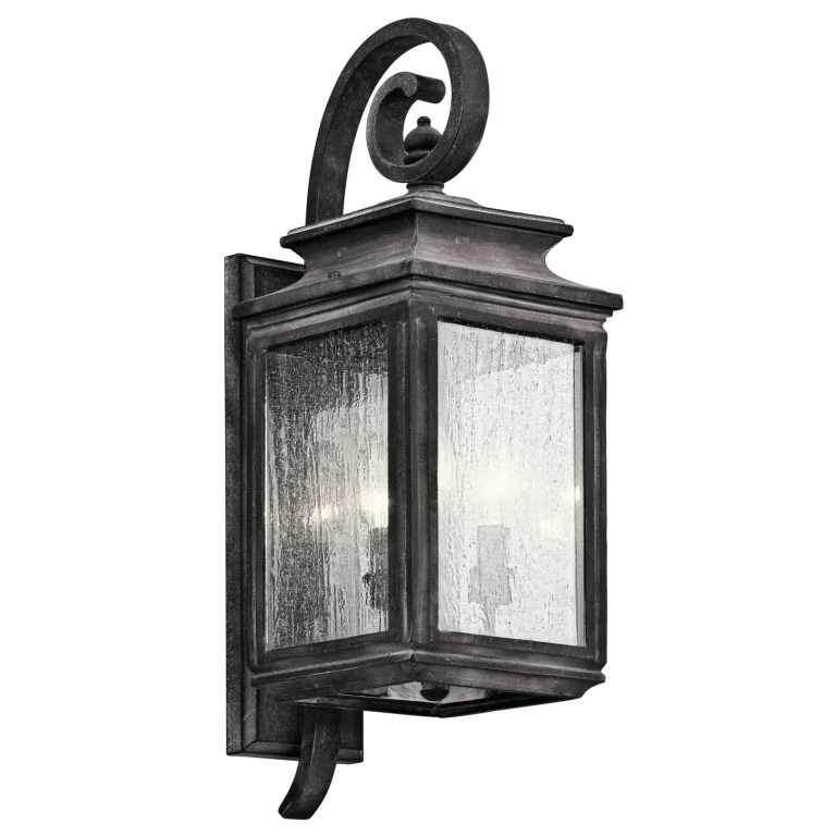 Wiscombe Park 22" Outdoor Wall Lantern in Weathered Zinc