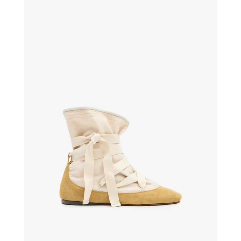 Boots Letiz - Femme - Écru-brun Doré - Taille 36 - Isabel Marant