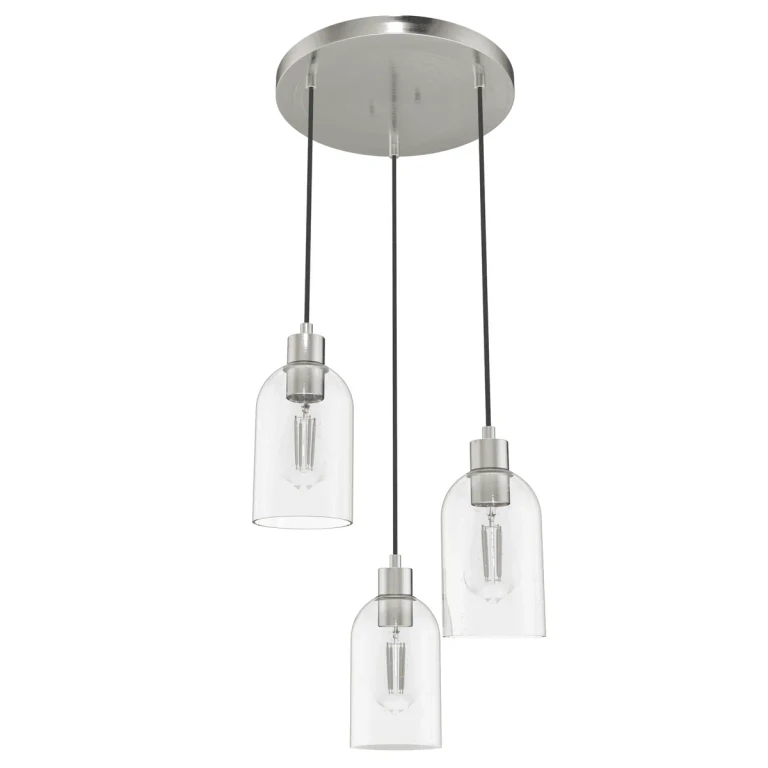 Brushed Nickel Three Light Cluster from the Lochemeade Collection