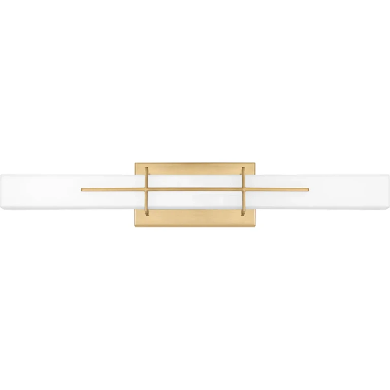 Gemini LED Bathroom Vanity Light in Aged Brass